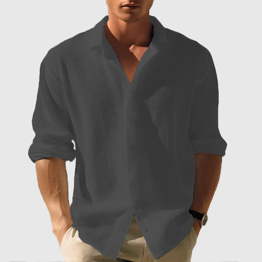 Hommes Chemise Button-Down | Manches Longues Unies